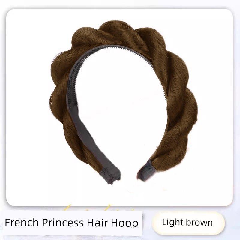 Wig Hair Hoop Female Qianjin Princess High Skull Top Twist Braid Braided Hair Headband Fluffy Artificial Hair Updo Gadget Headdress