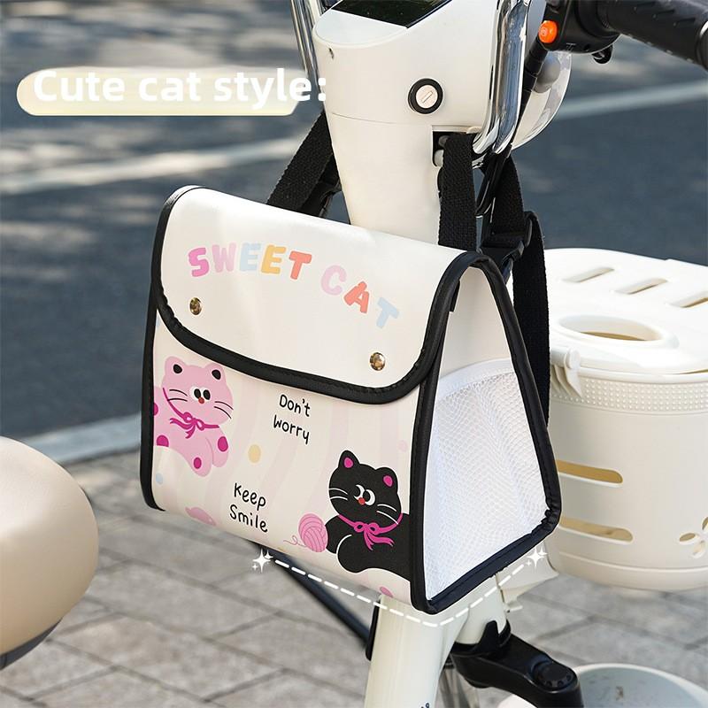 NEW Cartoon electric car hanging bag front bag waterproof large capacity storage bag battery motorcycle multifunction bag new