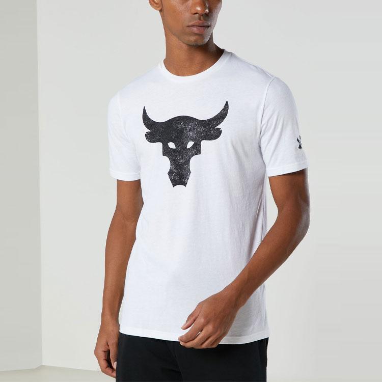 Under Armour Iron Training Sports Straight Leg T-Shirt Men Tops White 1357186-100