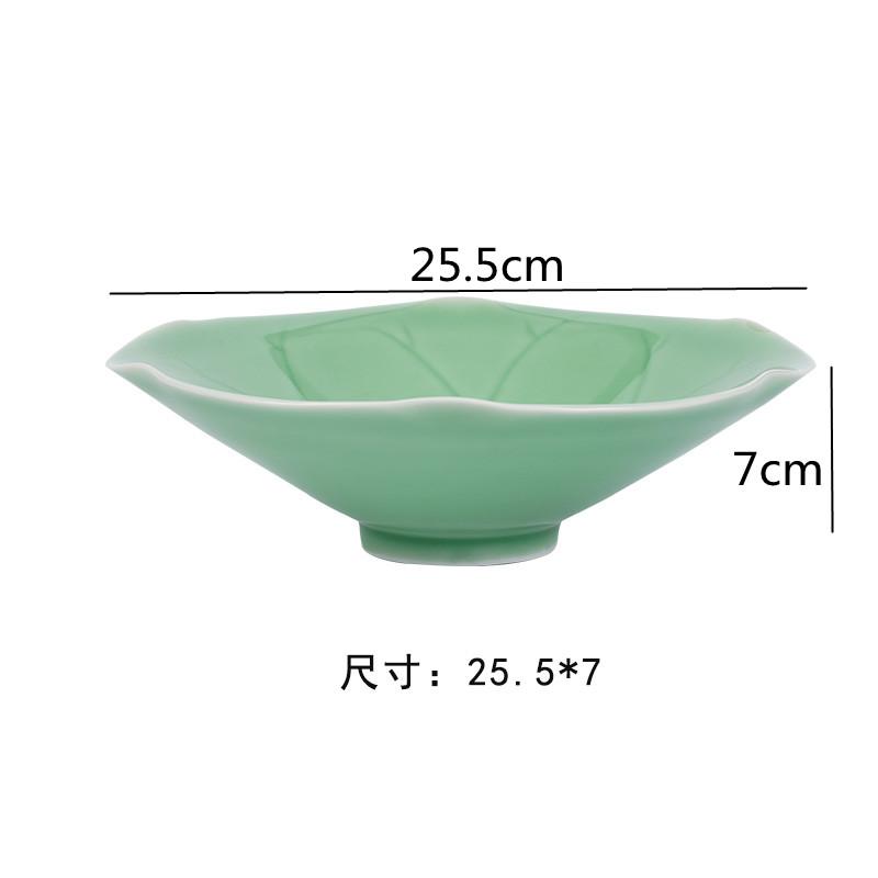 Keramický jídelní talíř s lotosovým listem Talíř na západní jídlo Polévkové talíře Mísa na ovocný salát Mísa na nudle Dezertní misky Servírovací talíře Nádobí