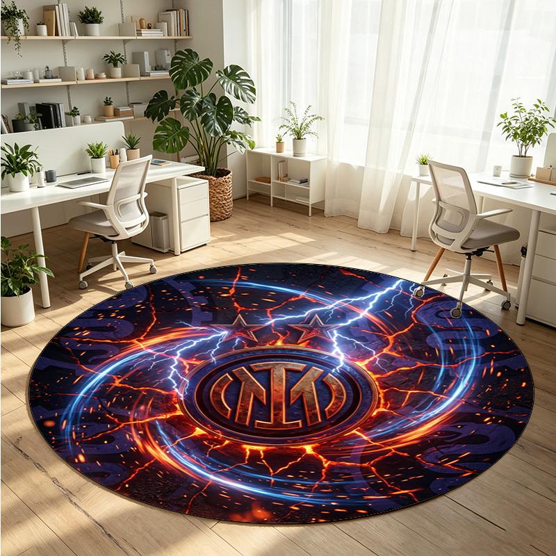 Borussia Dortmund Printed Round Crystal Velvet Rug Soft Non Slip Floor Carpet For Bedroom Holiday Gift