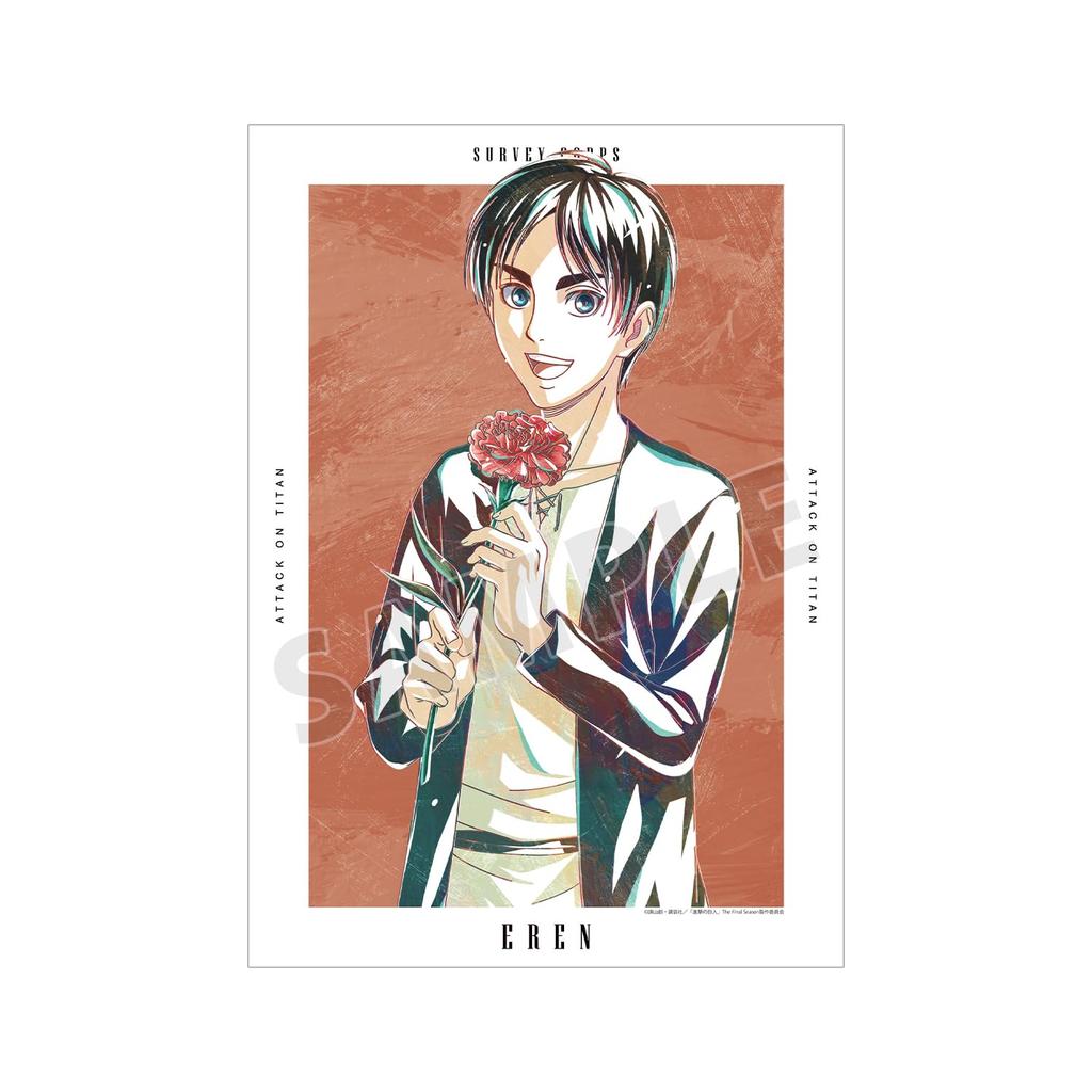 Attack on Titan Original Illustration of Eren Flower Shop Ani Art A3 Matte Poster ver.