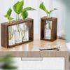 Creative Hydroponic Wooden Frame Vase Tethered Fresh Living Room Minimally Decorative Ornament Desktop Green Rose Vase