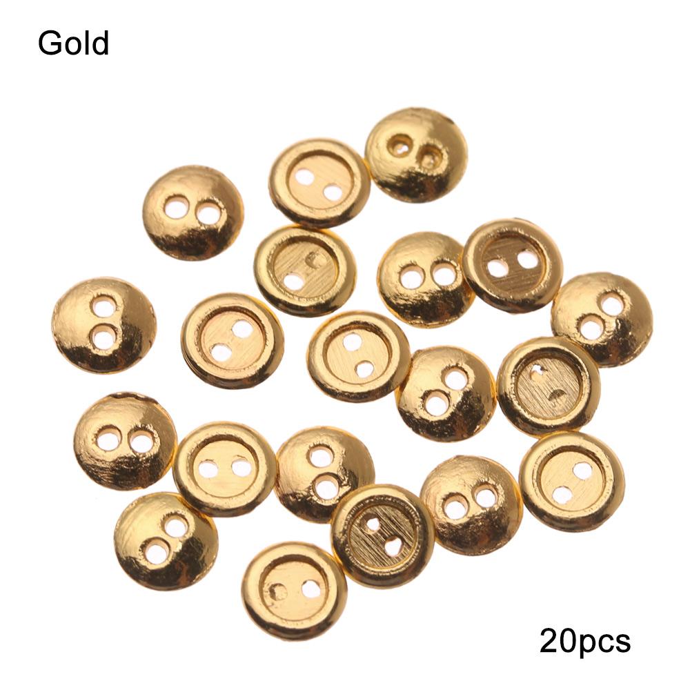 20Pz Bottoni Metallici per Bambole per Cucire Vestiti per Bambole Accessori Bottoni Rotondi Mini 3/4/5/6mm Per Fibbie Vestiti per Bambole Fai da Te 1/12 1/6