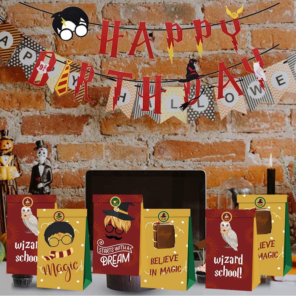 Harry Potter Gift Bag Pack of 12 Colourful Magic Wizard Gift Bags for Birthday