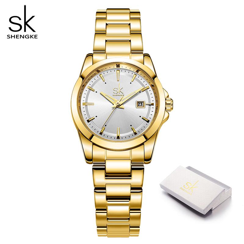 SHENGKE Nové dámské kalendářové hodinky Módní styl Dámské křemenné náramkové hodinky Top značka Dámské Nejlepší dárky Hodiny