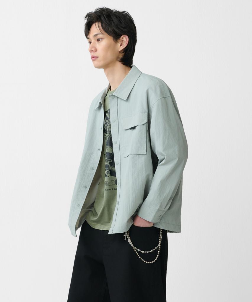 GROOVE RHYME Nylon Long Sleeve Shacket (3 Colors) (Frbrciv781M)
