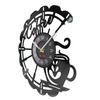 Coffee Cup Cut Out Longplay Wall Clock Kitchen Decor Cafe House Coffee Sign Black Noiseless Hanging Wall Clock Gifts for Barista