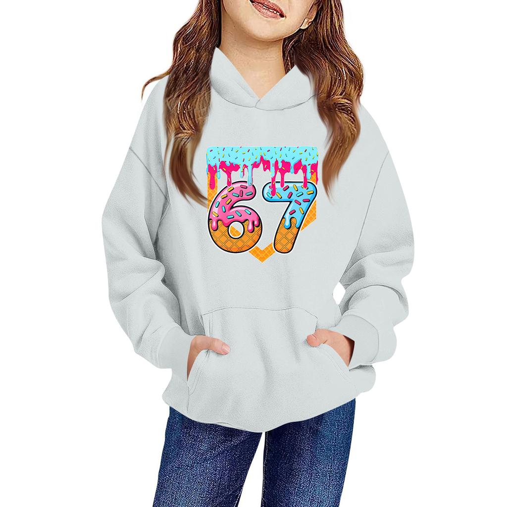 Children's Long-sleeved Loose Pullover Letter-printed Hooded Sweatshirt