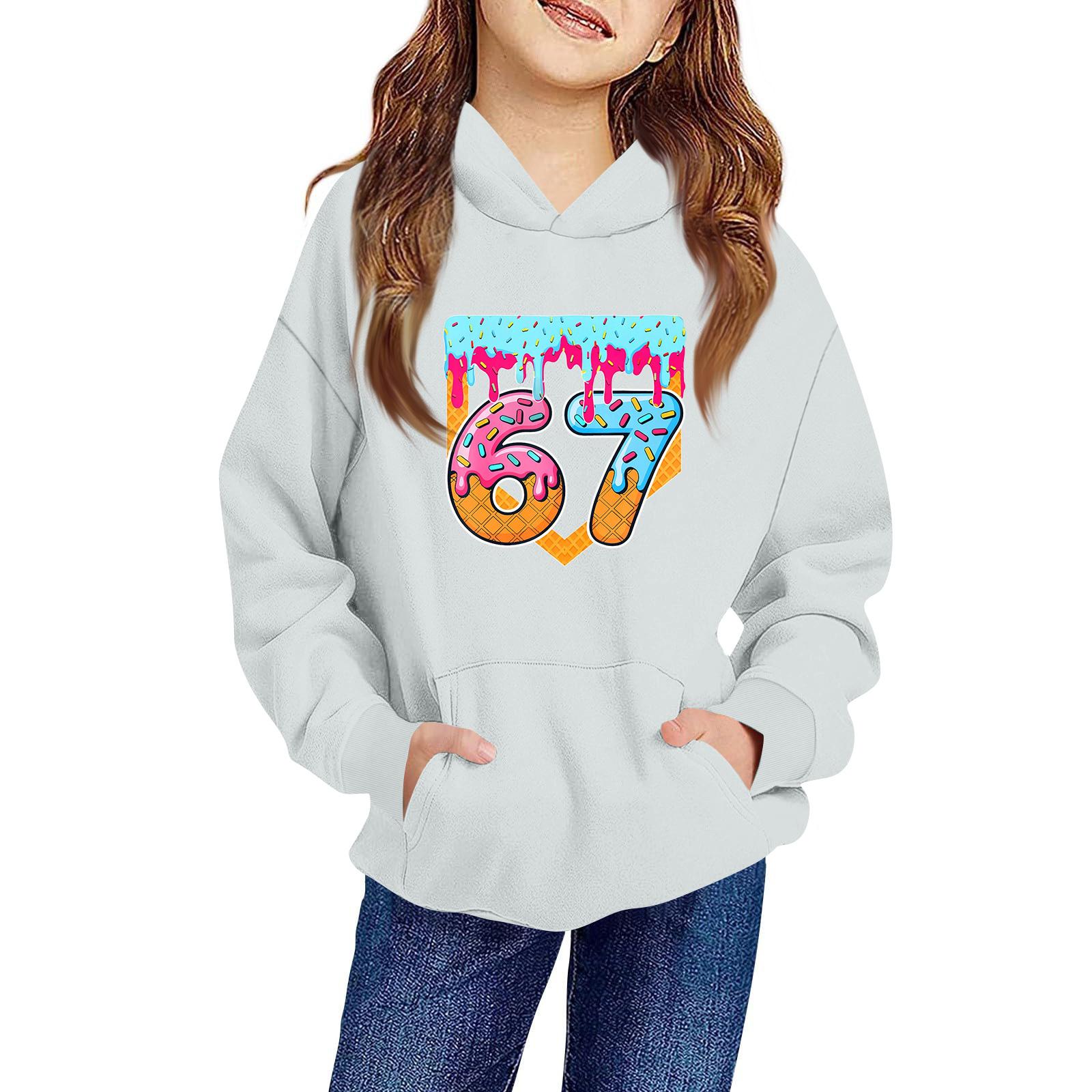 

Children s Long-sleeved Loose Pullover Letter-printed Hooded Sweatshirt 160