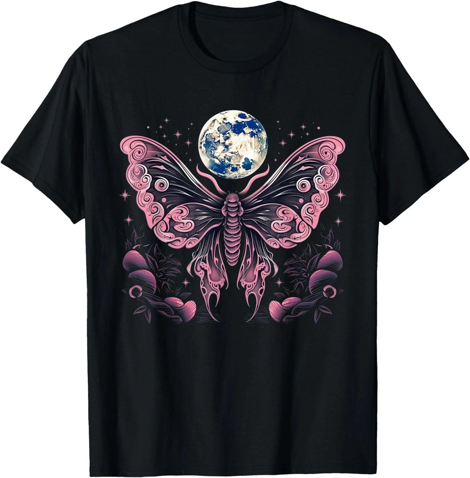 Goblincore Moth And Butterfly Flowers T-Shirt , Unisex Tee XXXXL