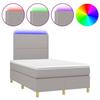 Exclusive House - Bed Slat Base and Mattress and LED Light Grey 120x200 Cm