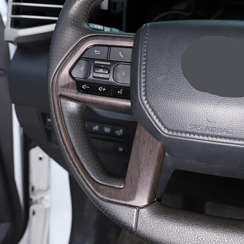 For Toyota Tundra 22-23 For Toyota Sequoia 22- ABS Carbon Fiber Car Steering Wheel Frame Cover Trim Stickers Car Accessories