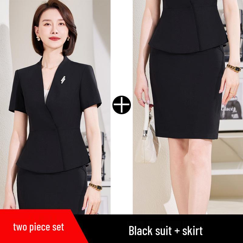 Women's Formal Business Suit Set - Skirt Uniform for Office, Reception, or Hotel Front Desk
