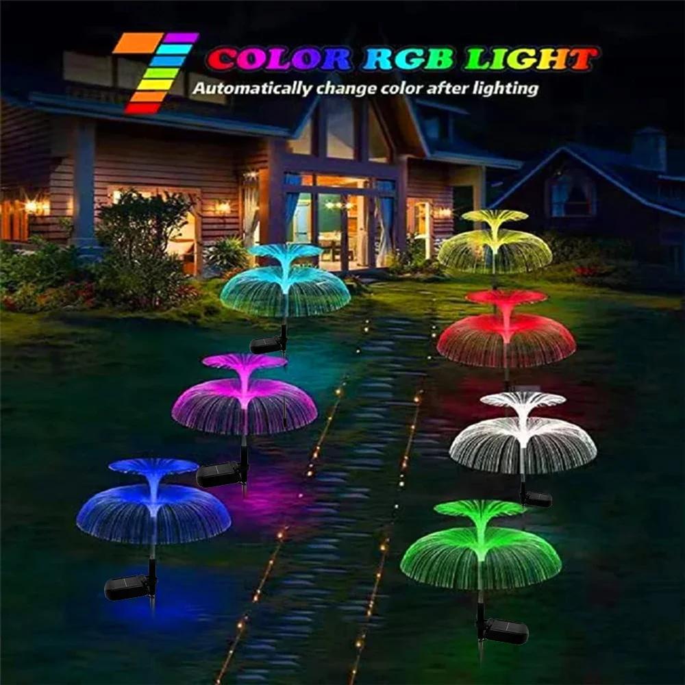 1pc Solar Garden Lights Outdoor, 7 Color Changing, Solar Jellyfish Lights, Decorative Lights for Pathway, Patio, Backyard, Lawn
