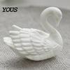 Stable Base Figurine Swan Figurine, 3D Printed White Statue, Modern Minimalist Small Desk Accessory Tabletop Ornament for Living Room, Office,