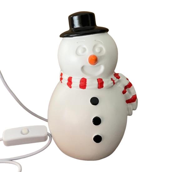 USB Powered Snowman Night Light Cute Christmas Desk Lamp with Warm Glow Holiday Decor for Office Bedroom