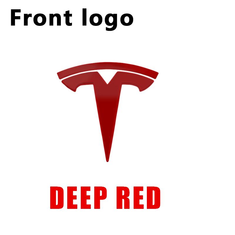 For Tesla Model 3 Model Y Car Logo Badge Car Front Grille Rear Trunk Emblem Head Front Rear Boot Tailgate Sticker Auto Accessory