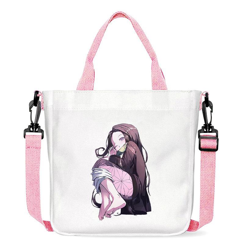 Borsa in Tela Stampata Crossbody Borsa a Mano Borsa a Spalla Fumetti Manga Giapponesi Nezuko Kamado Demon Slayer 7552
