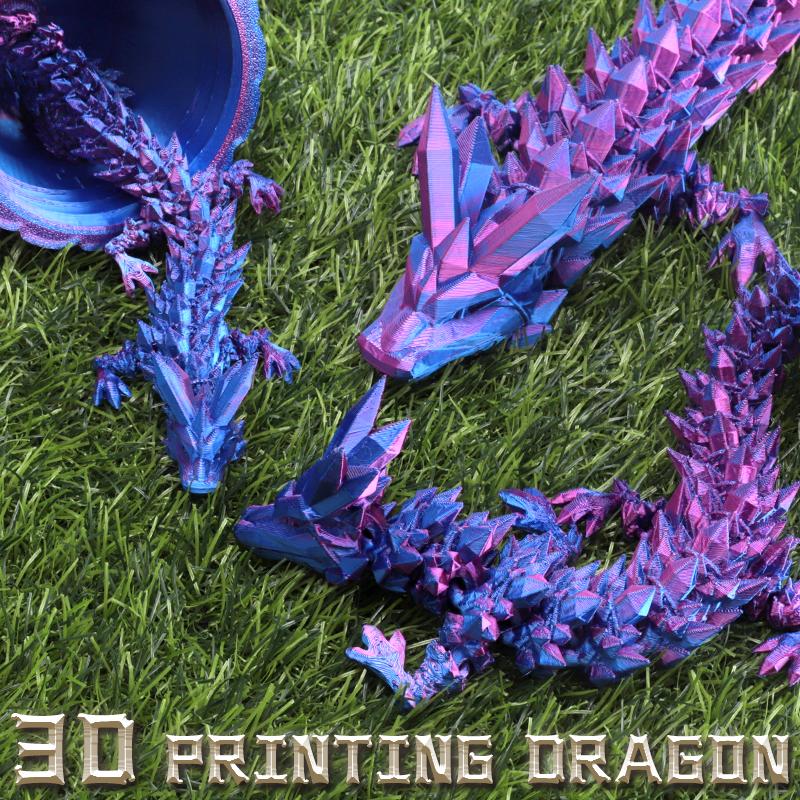 3D Imprimat Gem Dragon Articulat Rotativ 3D Dragon Jucărie Mystery Dragon Ouă Articulații Posibile Fidget Jucărie Surpriză Pentru Autism ADHD