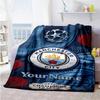 Manchester City 19 Personalized Text Blanket Lightweight Personalized Blanket Warmthful Decor Suitable for Living Room Sofa Livingroom Seaside