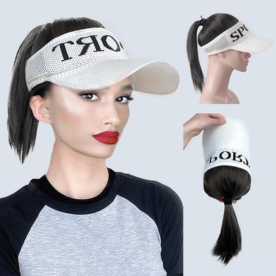 Moda bahar ve yaz şapkaları düz saç peruk güneşlik beyzbol şapkası yeni peruk şapka saç uzatma