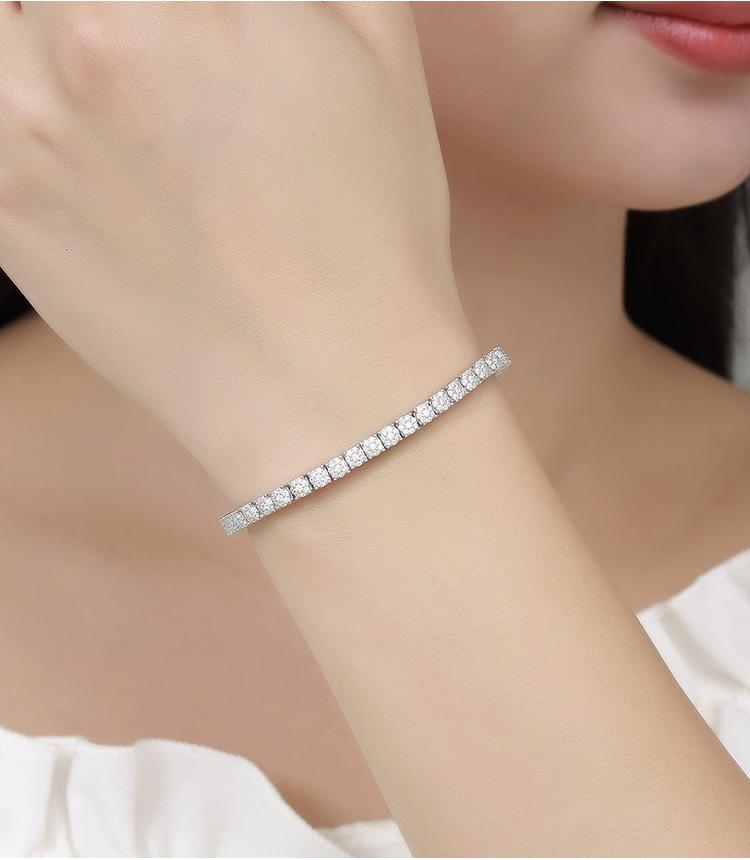Full Diamond Beads Gold Plated Adjustable Tennis Chain Bracelet Women Men Girls Boys Stone Gemstone
