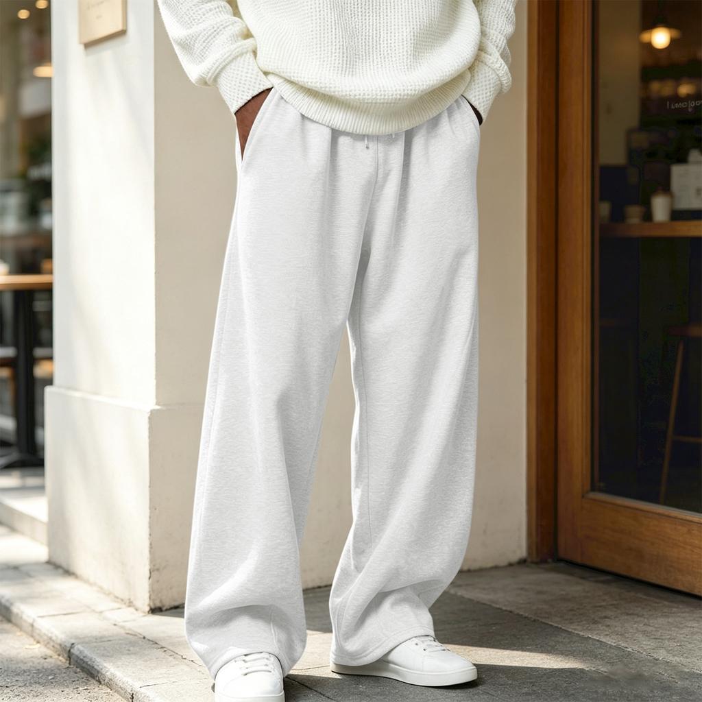Pantaloni Casual da Uomo a Gamba Dritta e Vestibilità Larga per lo Sport e l'Uso Quotidiano
