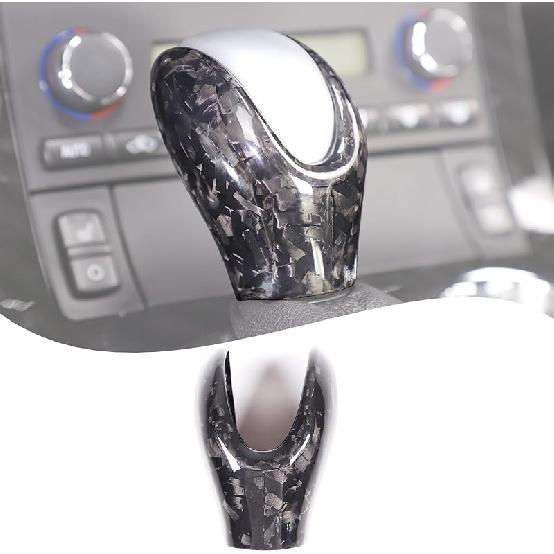 Lcojicep Real Carbon Fiber Car Gear Shift Knob Cover Compatible with Corvette C6 2005-2013 Shift Knob Head Patch,Gear Head Cover Gear Handle Head