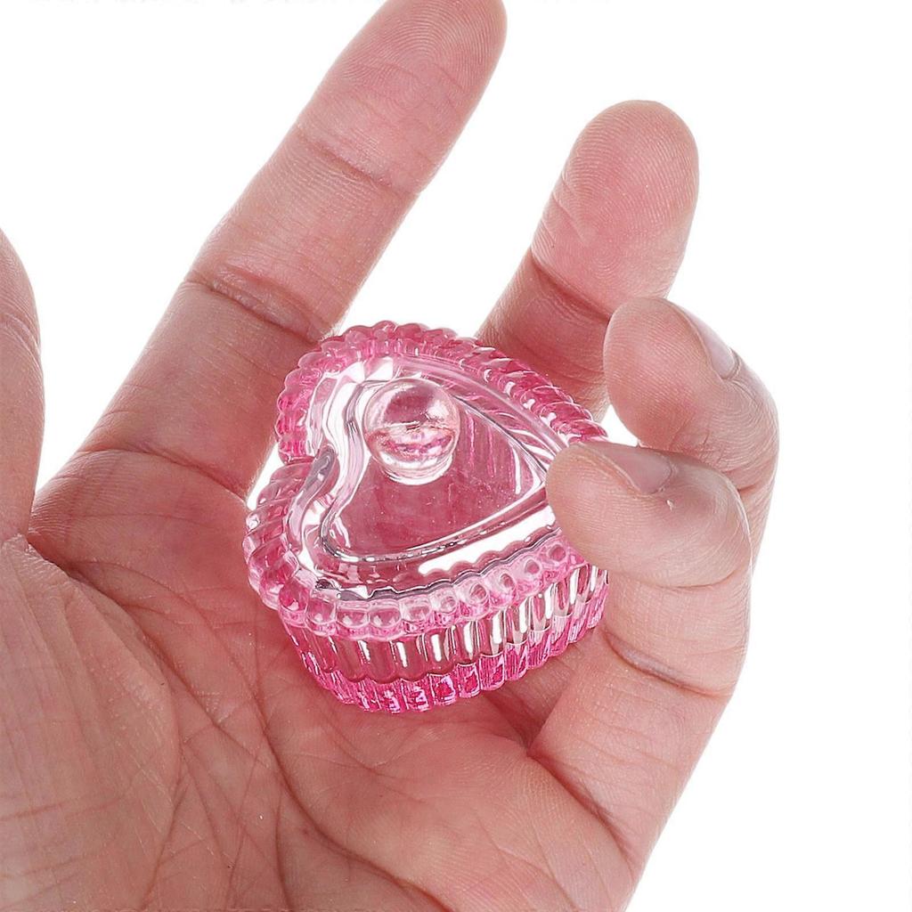 Dappen Dish for Nail Art 4Pcs Heart Shaped Glass Cups with Lid