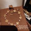 Ancient Gold Chiseled Copper Coin Gemstone Bracelet, New Chinese Style, Plated With 18K Gold, Iris Zircon Bracelet, Qiankun Circle.