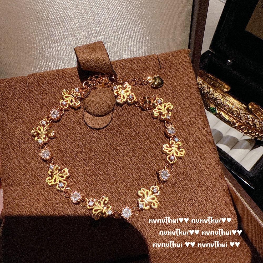 Ancient Gold Chiseled Copper Coin Gemstone Bracelet, New Chinese Style, Plated With 18K Gold, Iris Zircon Bracelet, Qiankun Circle.