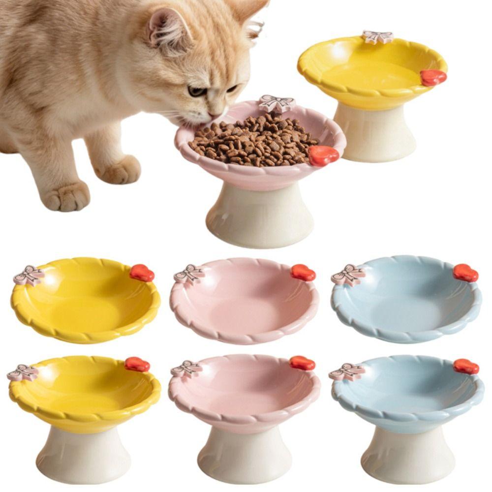 Ceramic Pet Food Water Bowl Cute Pet Food Dispenser Multifunction Elevated Cat Bowl  Pet Supplies