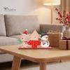 Santa Claus Table Centerpiece Wooden Christmas Ornaments, Tabletop Decoration with Snowman Elk Desktop Holiday Decorations Designs for Home Party And