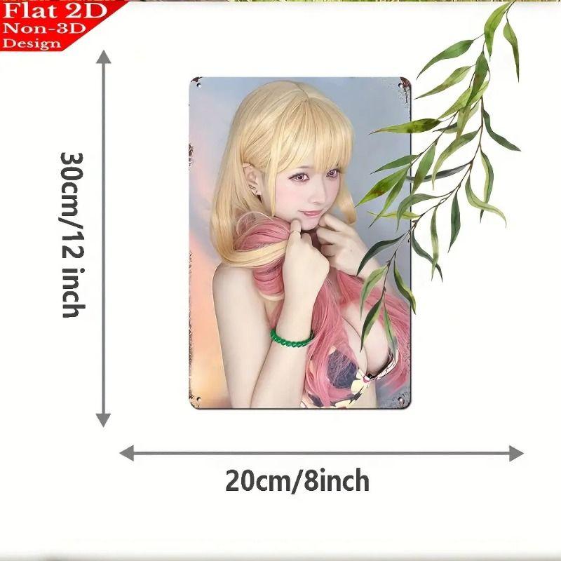 Vintage Kvinlig Silhuett Metall Logotyp för Bar & Garage