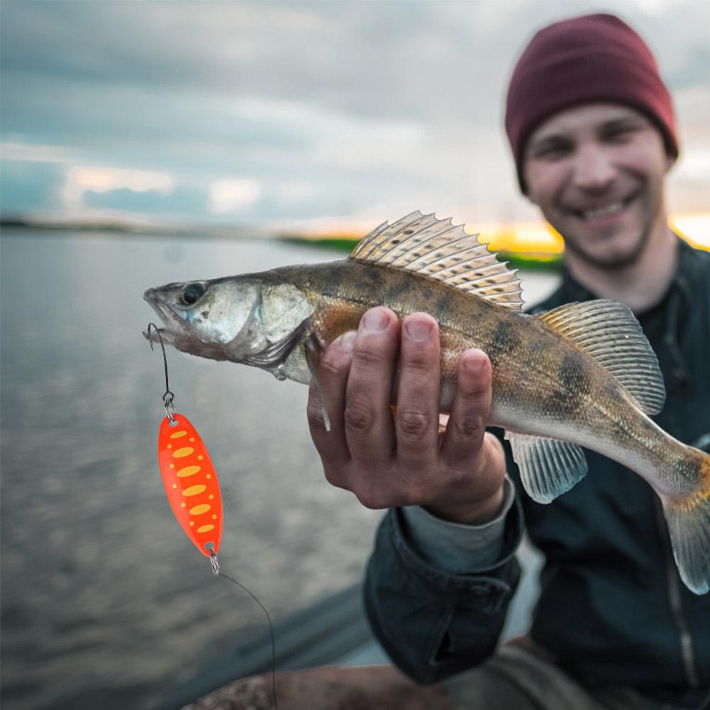 Przynęty na pstrąga Błystki na pstrąga do łowienia Przynęty na pstrąga na pstrąga3.5g 3.4cm(Pomarańczowa Żółta Kropka)