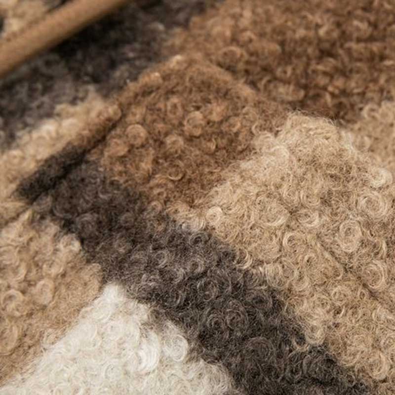 Coat for Women Winter Vintage Plaid Thickened Casual Oversize Double Layer Windbreaker Jacket