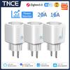 TNCE TUYA EU Plug Wifi or Zigbee3.0 Smart Socket 16/20A Power Monitor Timing Function Voice Control Works With Alexa Google Home