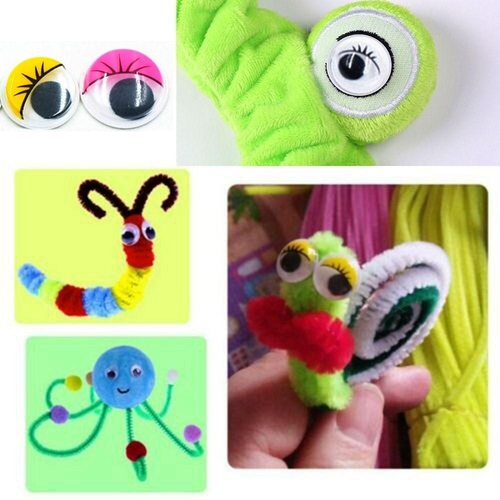 50/100pcs/bag 3D Colorful Activity Eyeballs Plastic Wiggling Moving Eyes