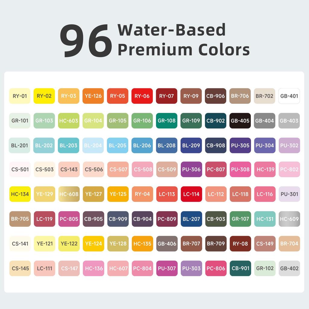 Blue Fruit 240-Color Acrylic Marker Pen Set with Soft Head for Student Graffiti and Art