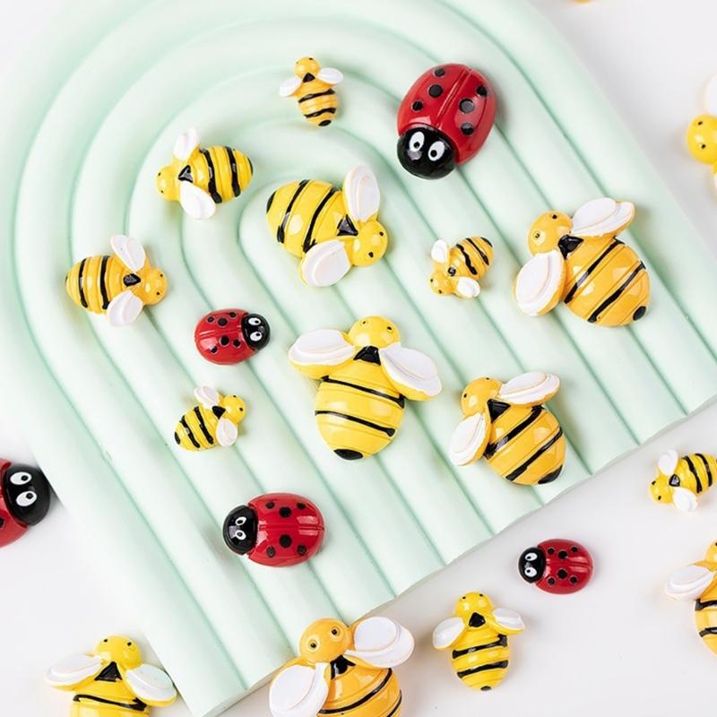 Lovely Resin Cartoon Honeybee Applique Handmade Craft Project Headband Shoes Flatback Patches Self Adhesive Accessories
