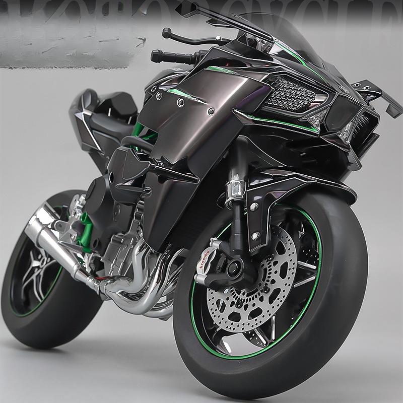 Spray 1:6 Kawazaki H2R Alloy Large Motorcycle Model Diecast Precision Sound Light Simulated Kid Boyfriend Gift Display-worthy