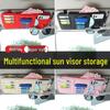 Multi-Functional Car Sun Visor Organizer: Card Holder, License & Receipt Keeper, Cable Storage, Glasses Clip