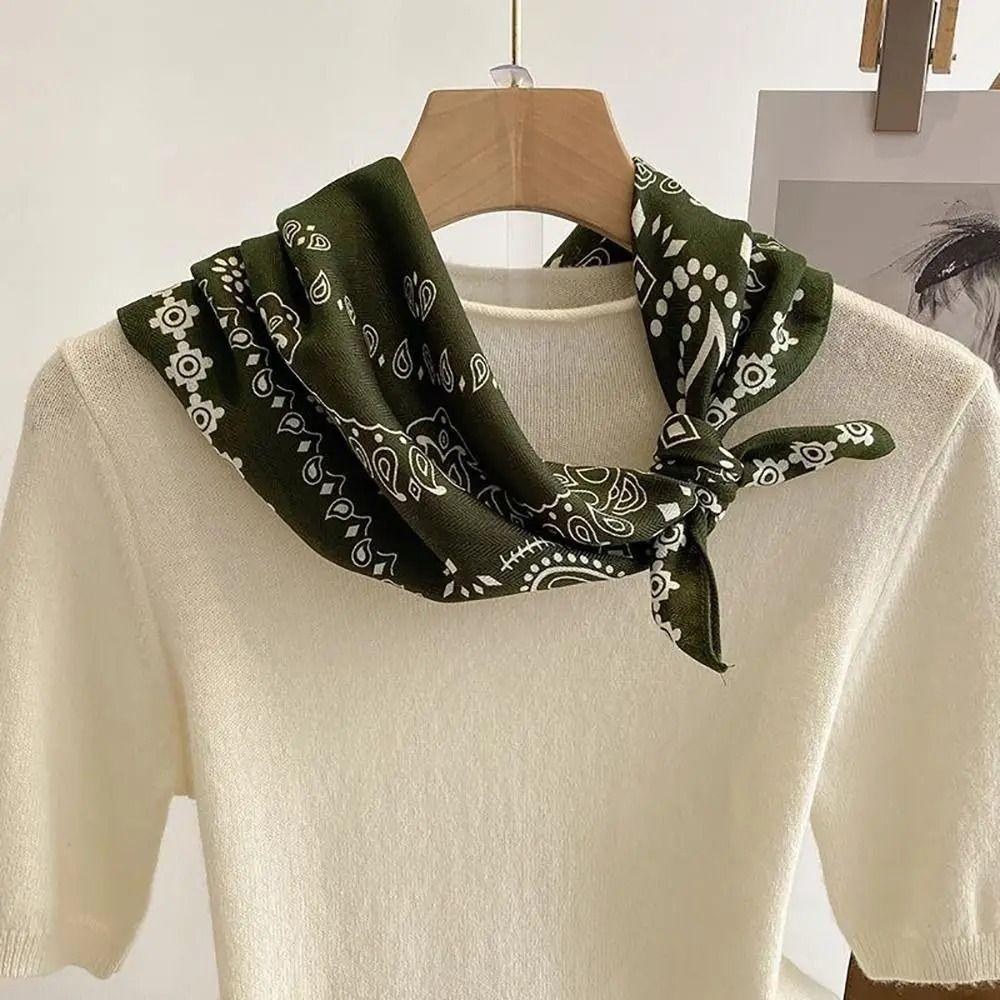 Polyester Head Scarf Retro Neck Scarf Fashion Square Scarf  Decor