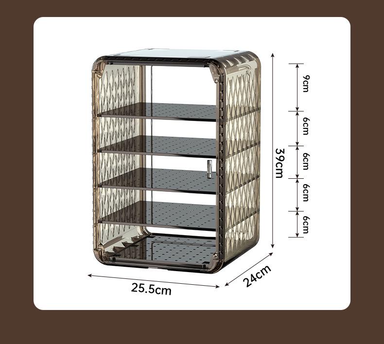 Organisateur de cosmétiques de bureau: Anti-poussière, Grande Capacité, Rangement Clair pour Soins de la Peau, Rouges à Lèvres et Masques.