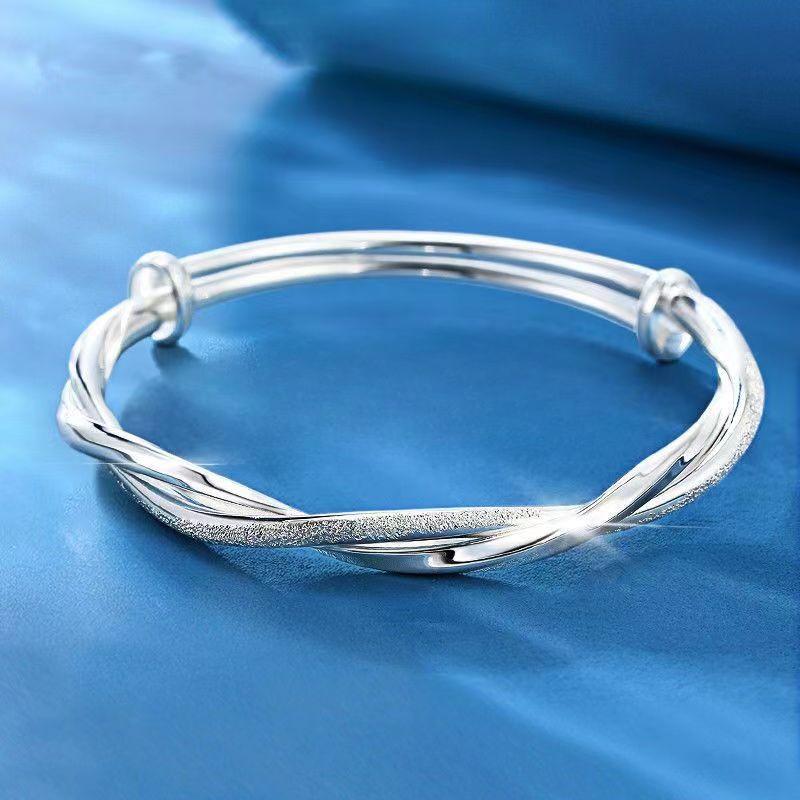 Fine 925 Silver Hollow Bells Ball Bangles Adjustable Bracelets for Women Fashion Holiday Gifts Party Wedding Jewelry