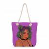 Black Girl Print Thick Rope Single-shoulder Beach Bag 7358
