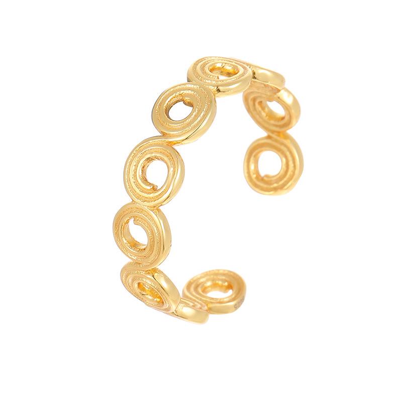 Cui Yan S925 Sterling Silver Korean Style Adjustable Round Ring - Women's Trendy Simple Fashion for Index Finger.