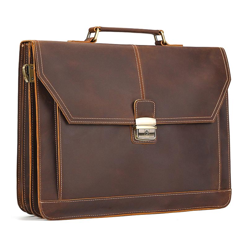 High Quality Laptop Briefcase Bag For Men Male 2026 New Arrivals Genuine Leather Briefcase Bag Real Cowskin Shoulder Bag Men