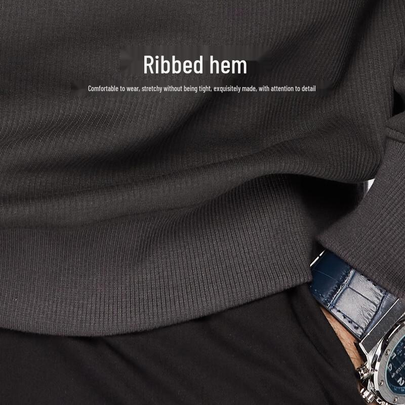 Shanshan Men's 7A Antibacterial Ribbed Round Neck Pullover Sweatshirt